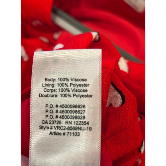 Aritzia Sunday Best Women’s Red Mini Wrap Dress With Hearts Size XXS - Picture 6 of 9